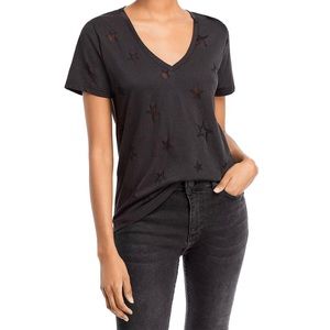 Rails The Cara V Neck Black Star Burnout Print Tee